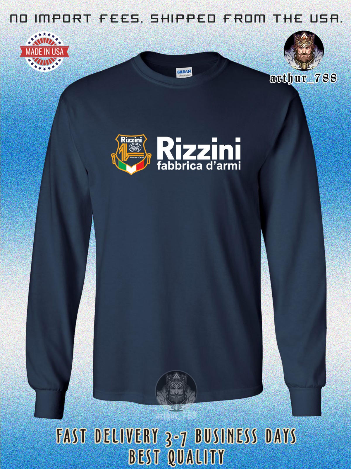Rizzini Shootguns Fabrica d’armi Men’s Long Sleeve T-Shirt American Size T-Shirt
