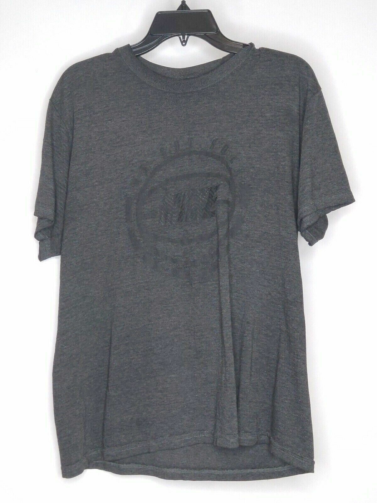 Nike Mens Gray Black T-Shirt Short Sleeve Crew Neck Solid Graphic Tee Size Med