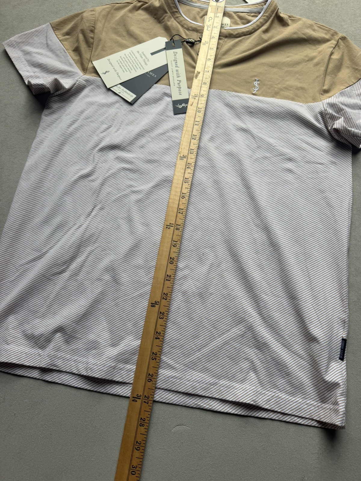 Scott James Tan Beige Men T-Shirt New