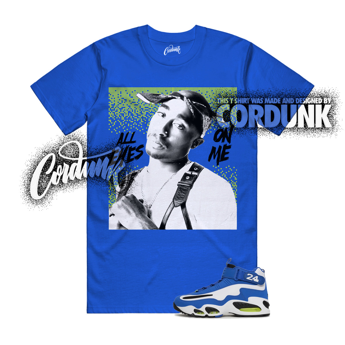 Air Griffey Max 1 Varsity Royal Blue White Volt Black T Shirt Match TP