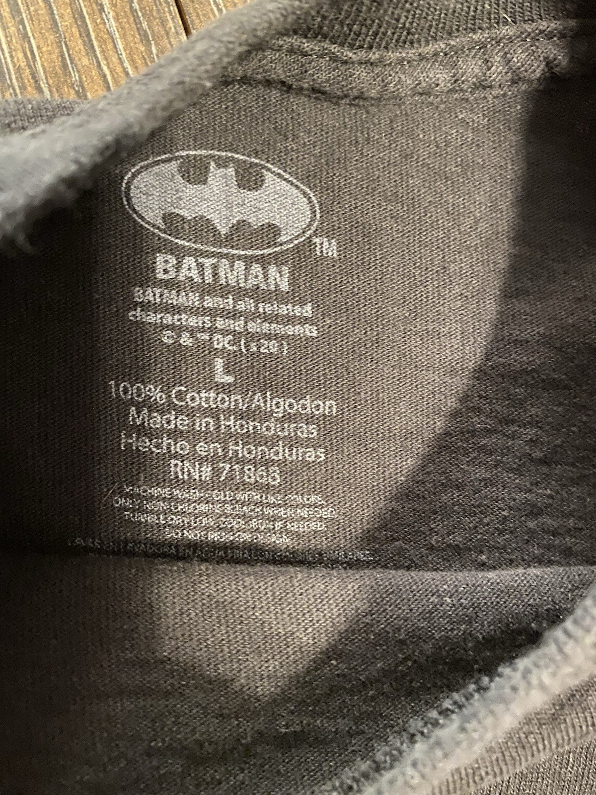 Batman METALLICA Script DC Universe Comic Gotham Black Men’s Large
