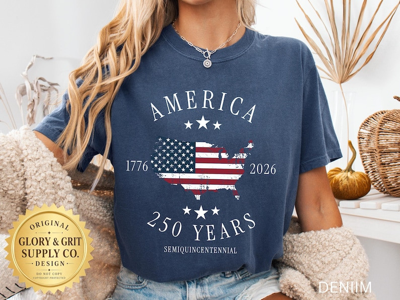 Comfort Colors America 250th Anniversary Shirt Patriotic Mens 1776-2026 USA Tee