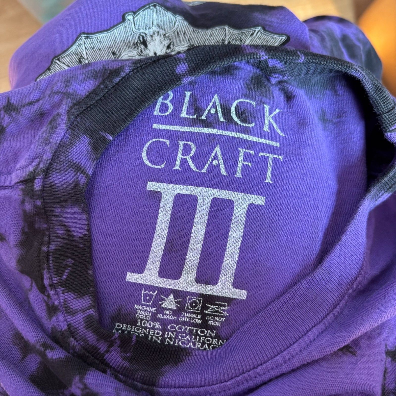 BlackCraft Cult T-Shirt Men’s L Batts Tie Dye Halloween Goth Witch