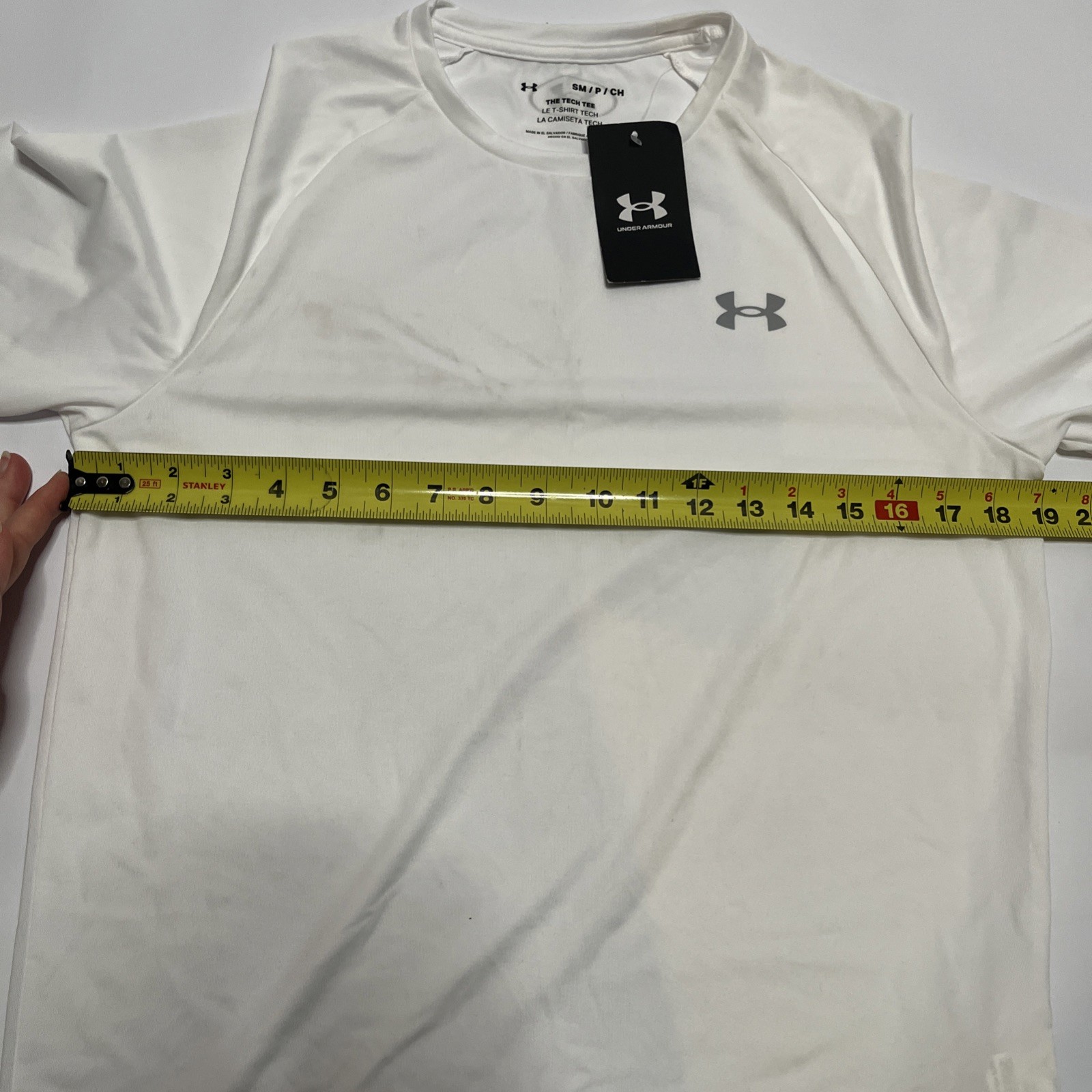NWT Under Armour The Tech Tee Short Sleeve Shirt Men’s Size Small White Top