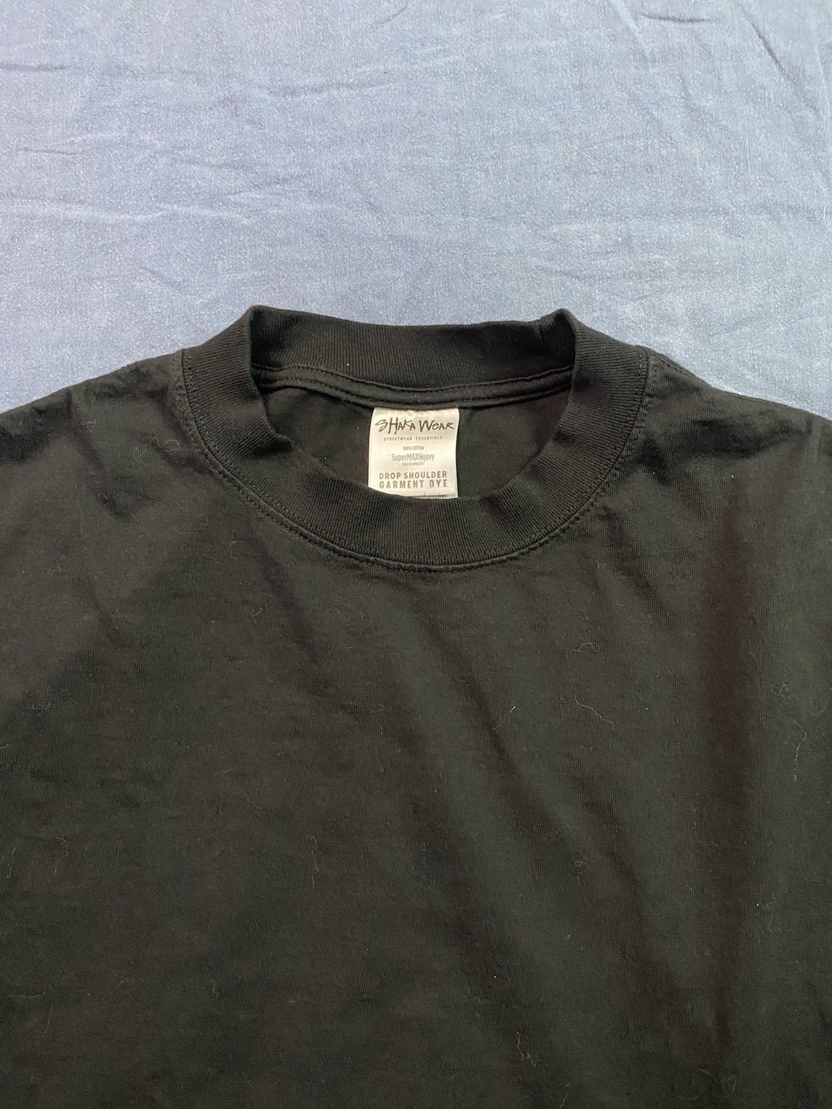 Shaka Wear Super Max Heavy Drop Shoulder Tee Black Garment Dye L Streetwear NWOT