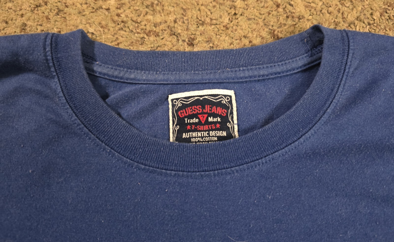 Vtg 90s Guess Jeans USA American Tradition Graphic T Shirt Blue XL
