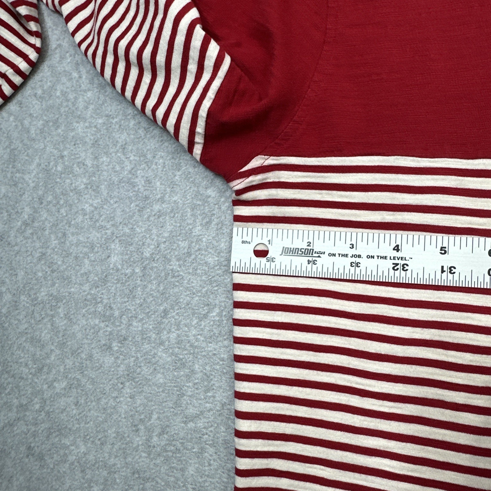 Alex Mill Shirt Small Red Stripe Preppy Style Everyday Casual Cotton Retro Tee