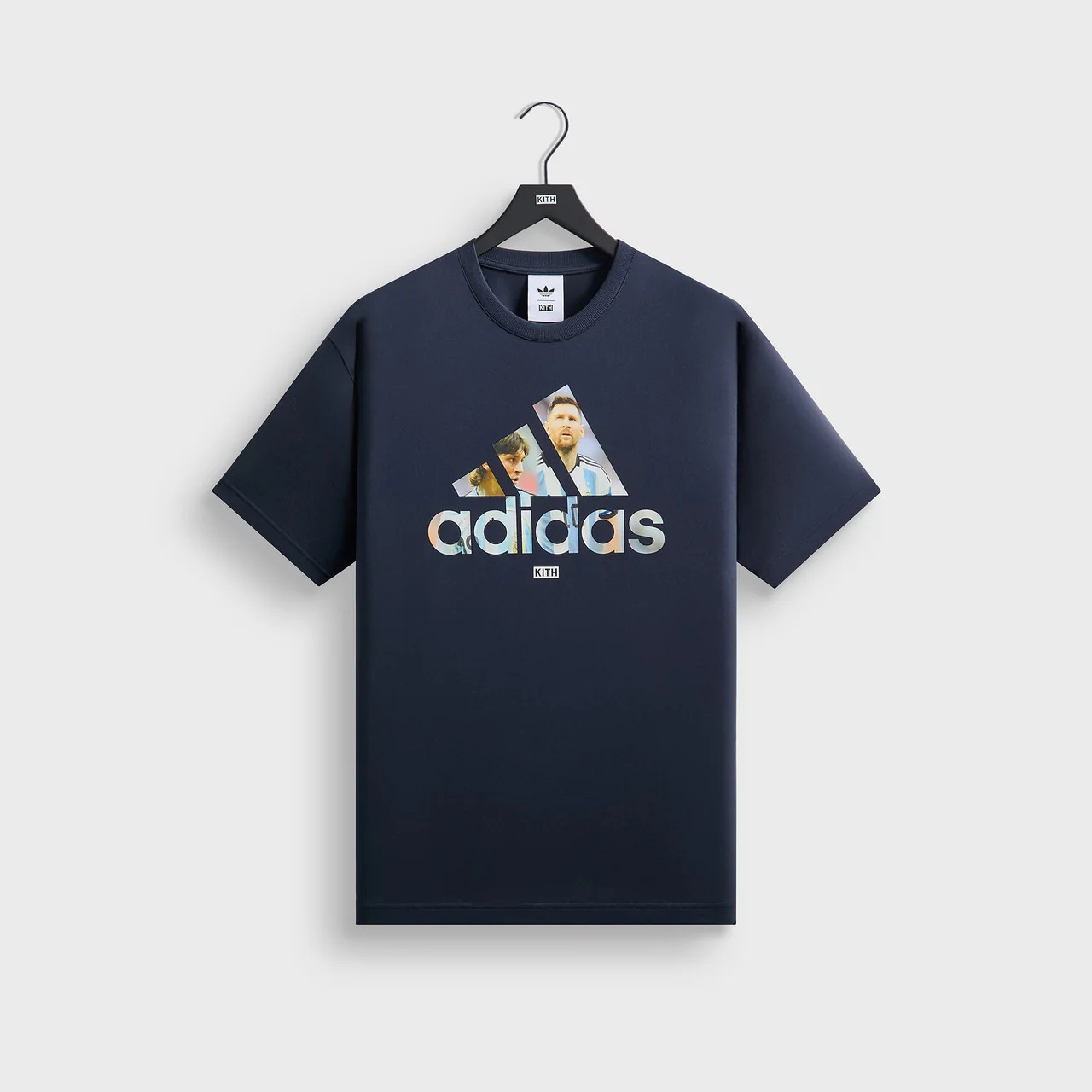 Kith & Messi for Adidas Football / Soccer Graphic Tee Stripes Night Navy – Large
