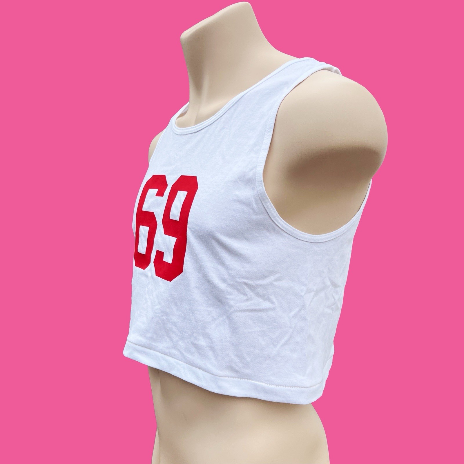 Varsity Personalization number Custom print men white crop tank top