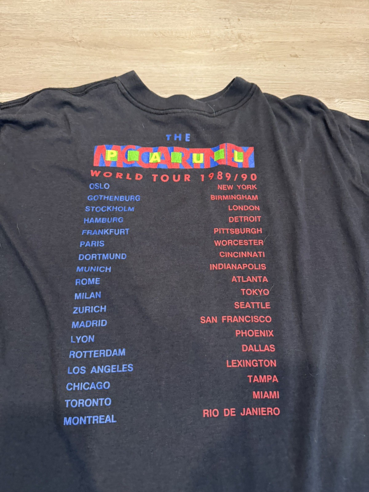 Vintage Paul McCartney T Shirt XL Black 1989-90 World Tour Concert Faded Thin