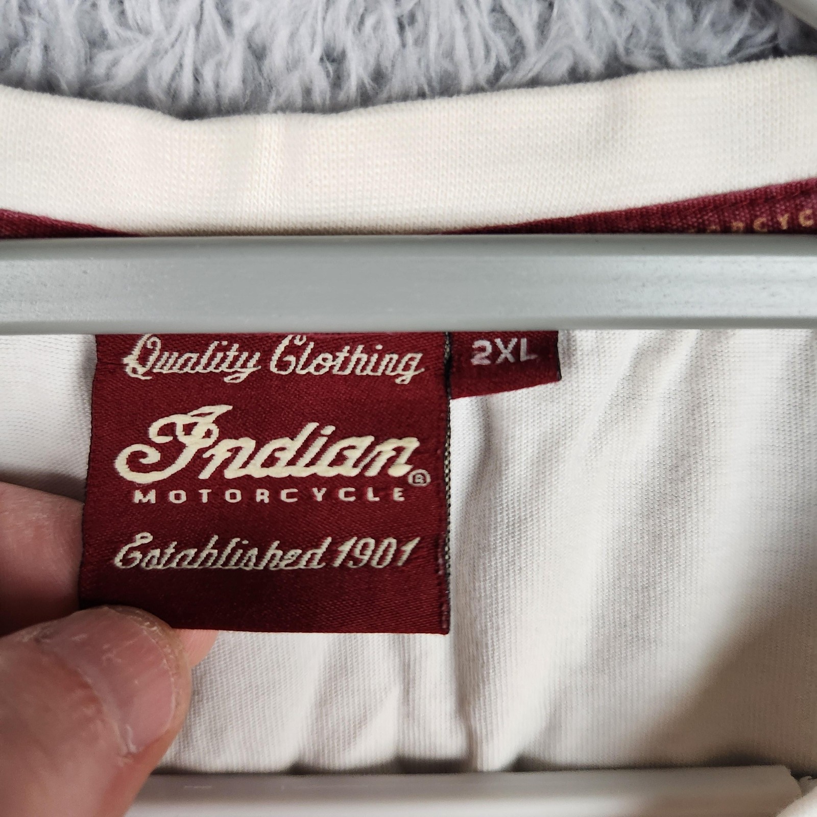 Indian Motorcycle Shirt Mens 2XL White Logo Graphic Pima Cotton Biker Tee Retro