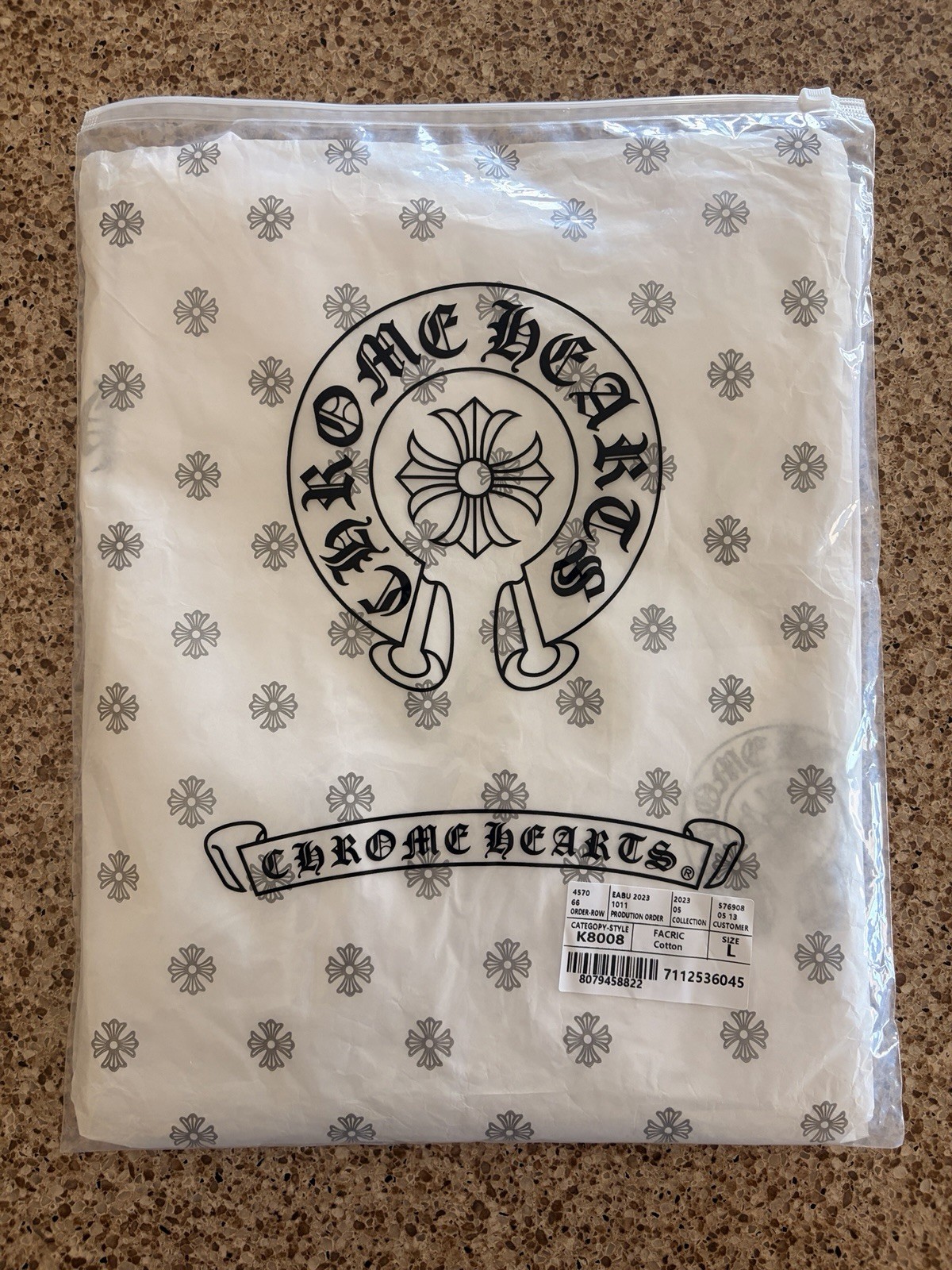 Chrome Hearts Los Angeles Men’s L White Long Sleeve Graphic Pocket Tee Cotton