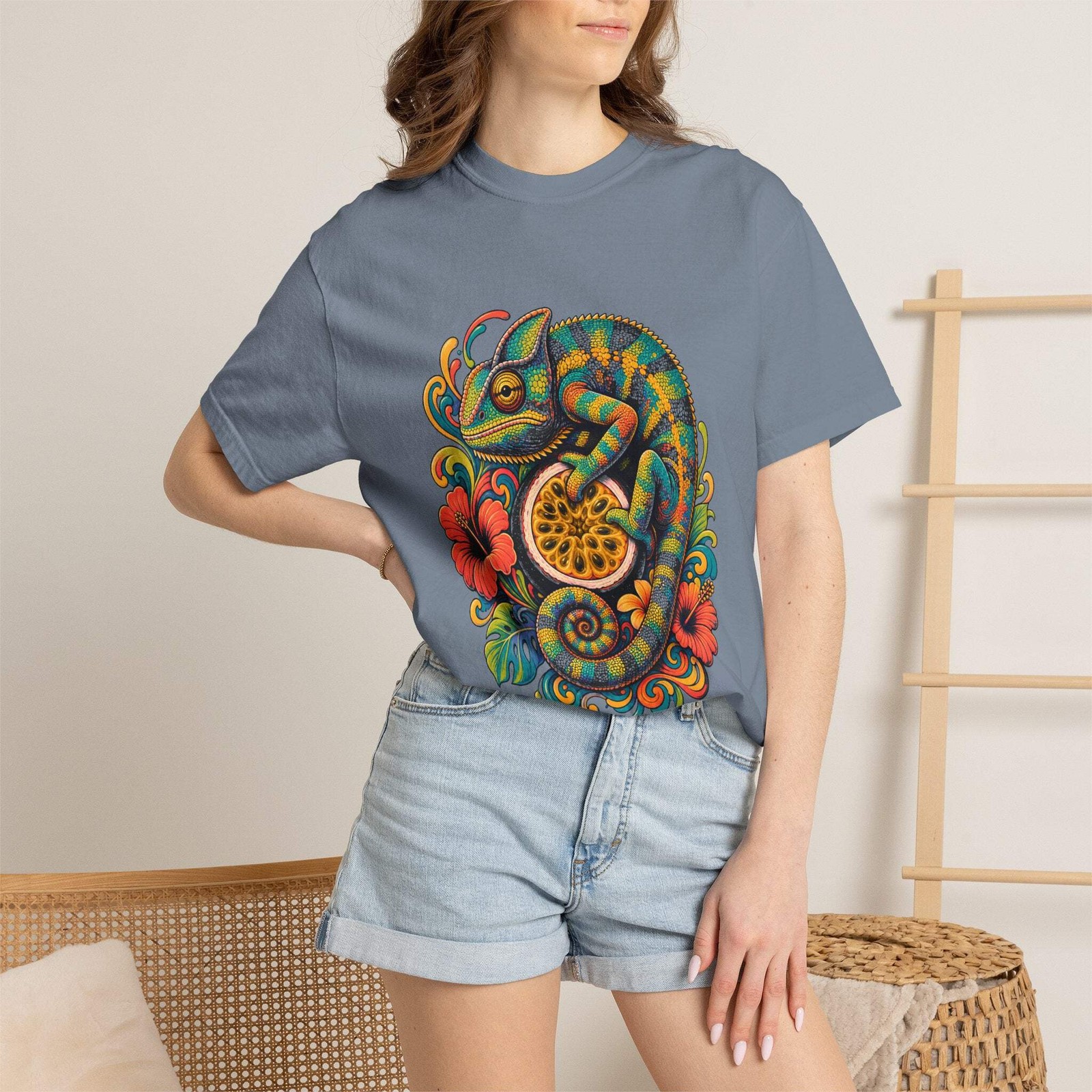 Psychedelic Passionfruit Chameleon Graphic Tee