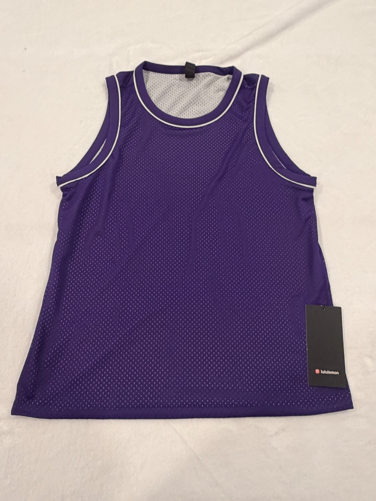 Lululemon Double Layered Mesh Reversible Tank Purple/White Men’s Medium NWT