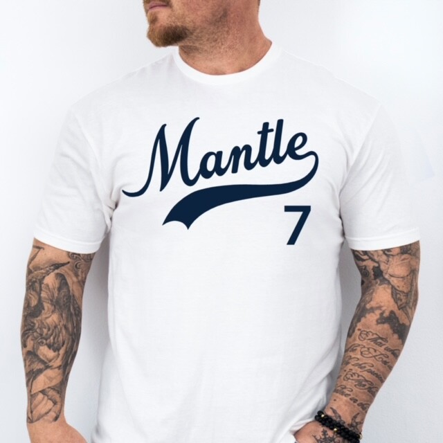 MANTLE 7 | New York Baseball HOF themed Soft Ring Spun Pre-Shrunk Cotton T-Shirt