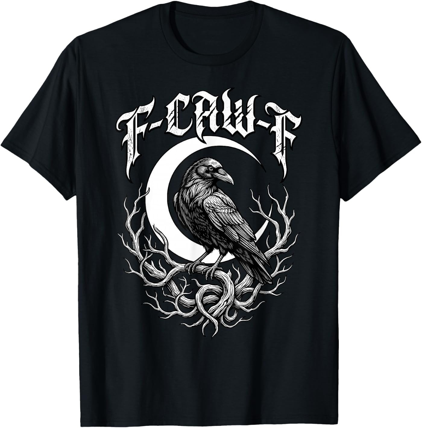 F-Caw-F Crow Raven Moon Gothic Funny Spooky Halloween Unisex T-Shirt