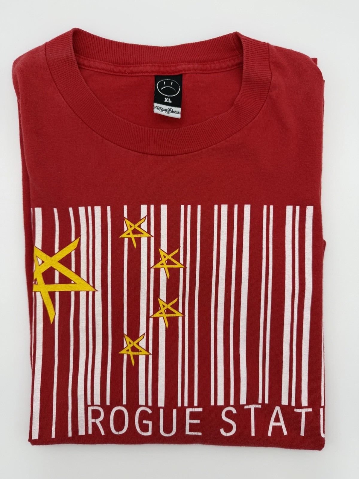 Rogue Status Barcode Men’s t-shirt VINTAGE RARE Red Y2k Street Wear Size XL