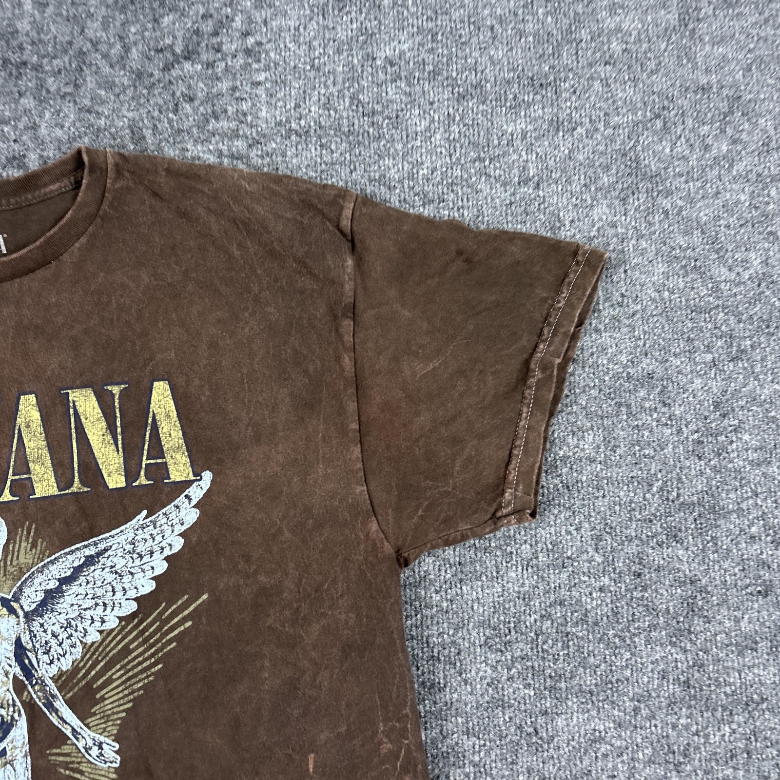 Nirvana Shirt Mens XL Brown In Utero Angel Live 93 Tour Graphic Tee Rock Music