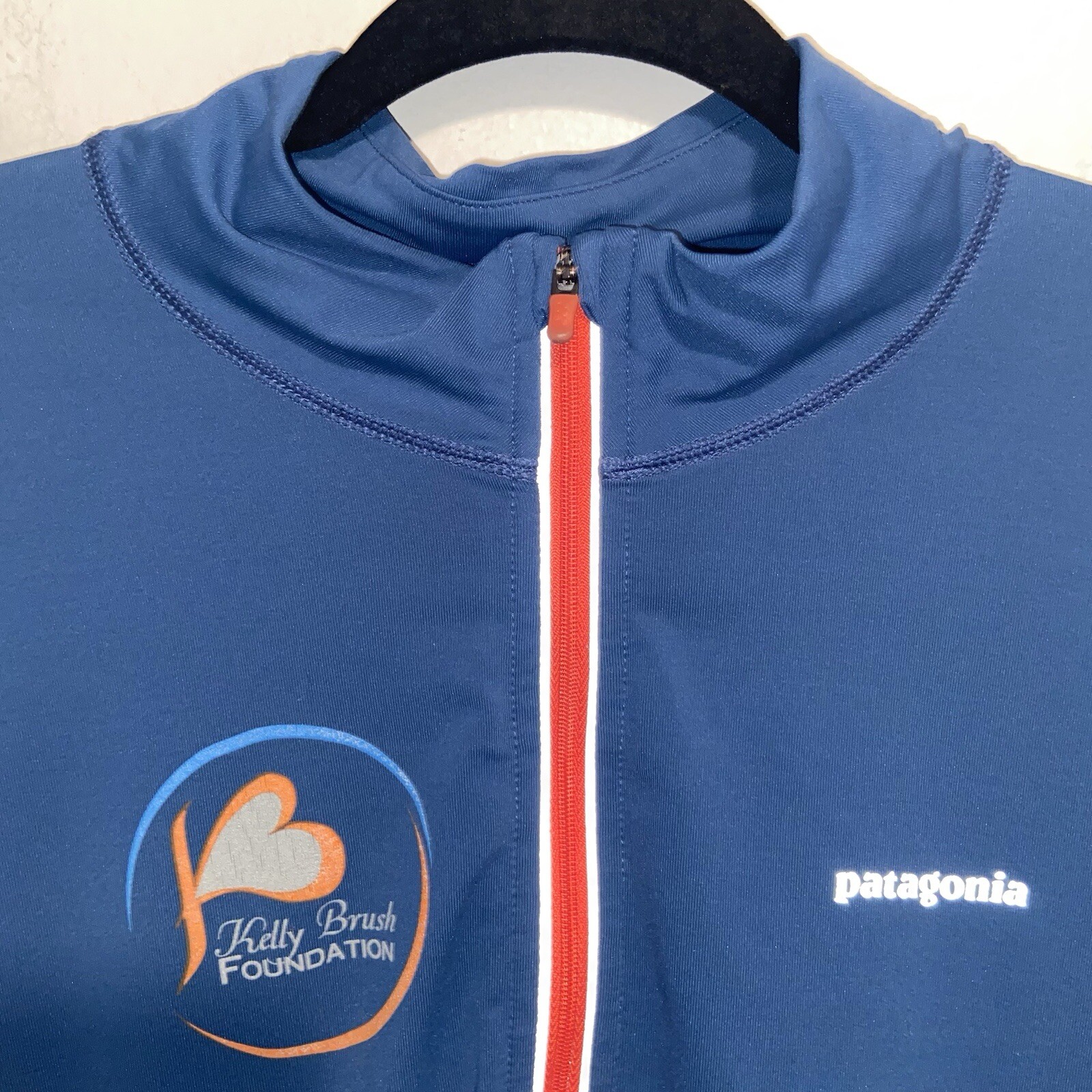 Patagonia Shirt Mens Large 1/4 Zip Pullover Outdoor Base Layer Cycling Logos