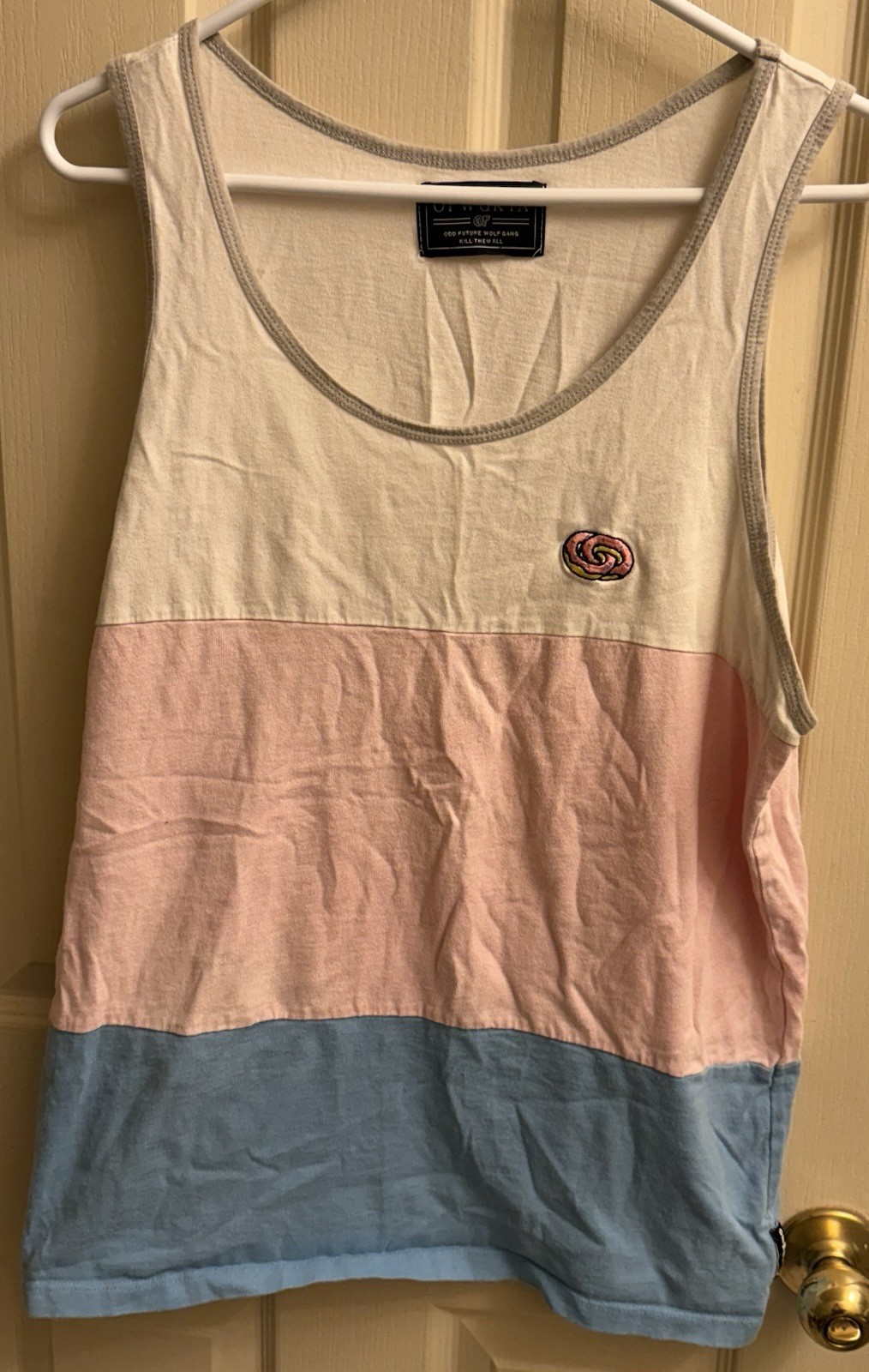 OFWGKTA ODD FUTURE Tank Top Men’s Medium Tri Color Shirt Pink Blue White Hip Hop