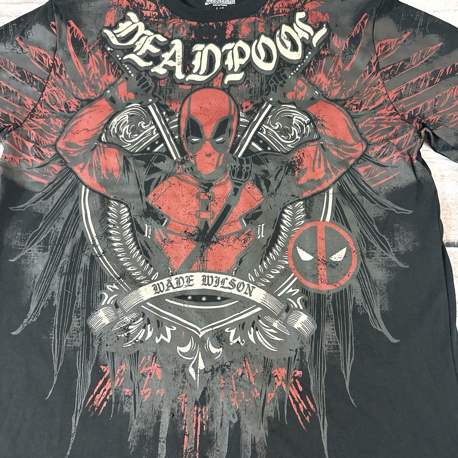 Marvel DEADPOOL & Wolverine Mens Graphic Tee T Shirt Size XL Black (C1)
