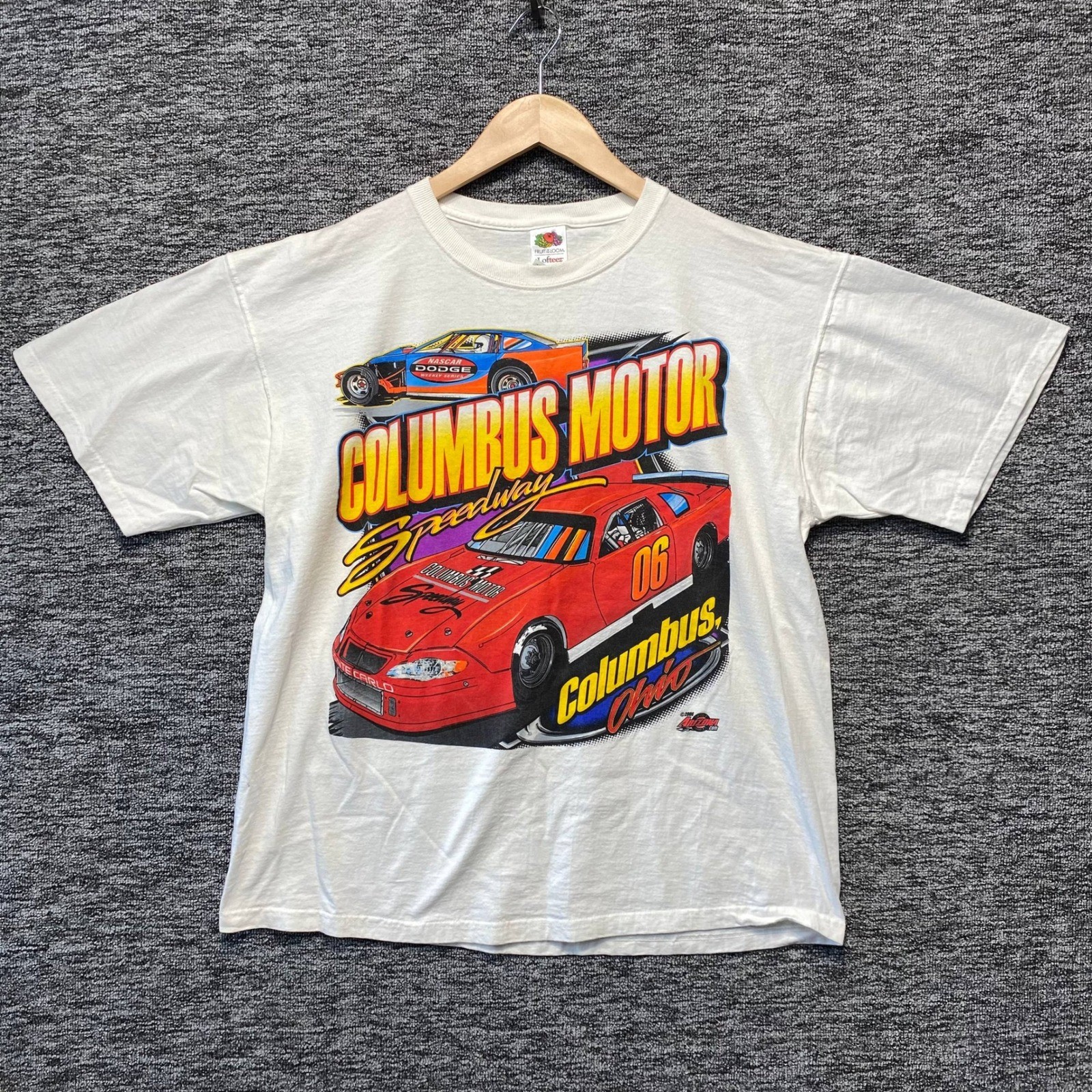 Vintage Columbus Motor Speedway Ohio T Shirt NASCAR Dodge Weekly Series White XL