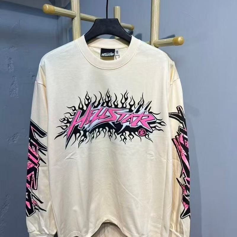 Hellstar Studios Retro Letter print Long Sleeve T-shirt – Multiple Colors + Size