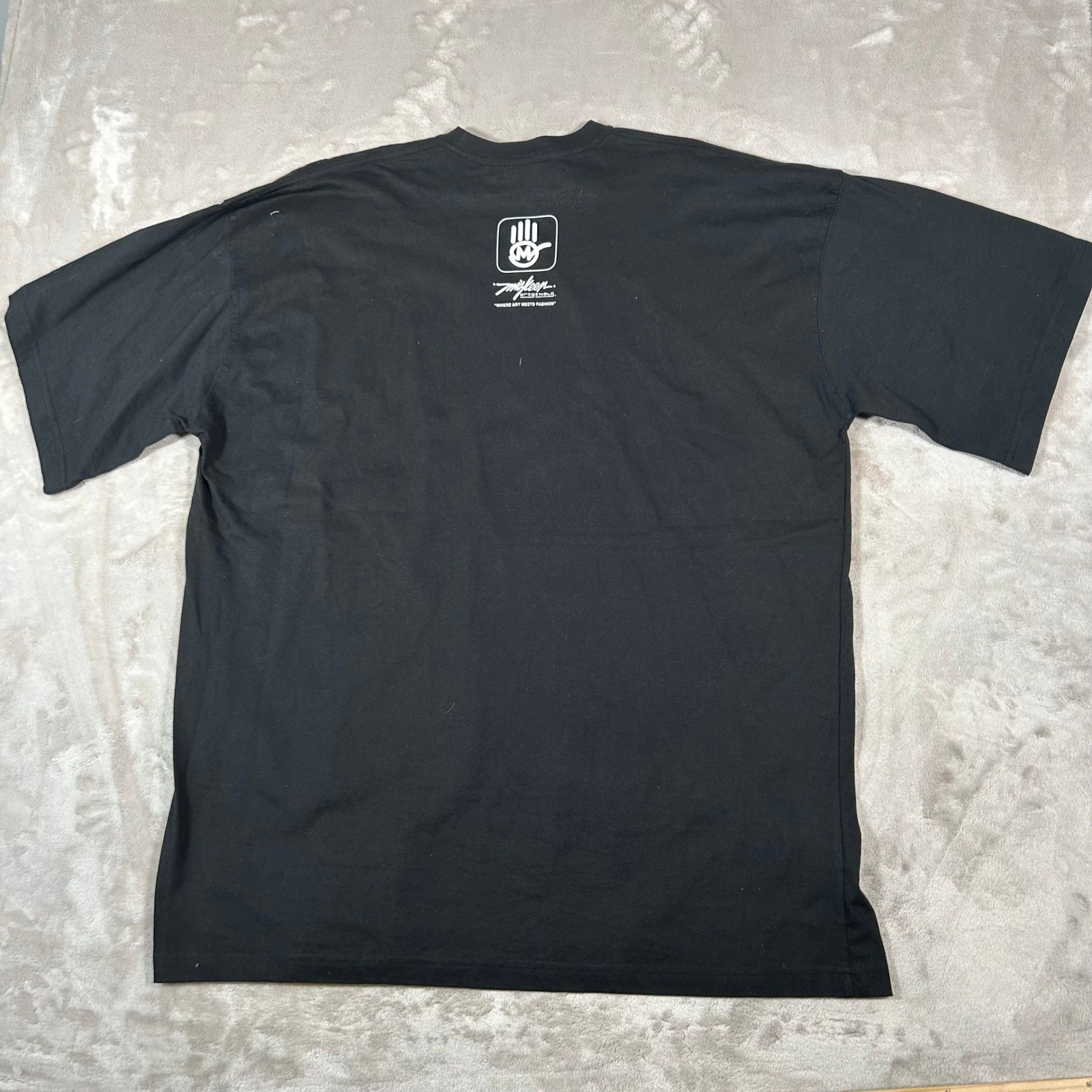 New Miskeen Hand Painted T Shirt Mens 2XL Black Glitter Splatter Art VTG Y2K NWT