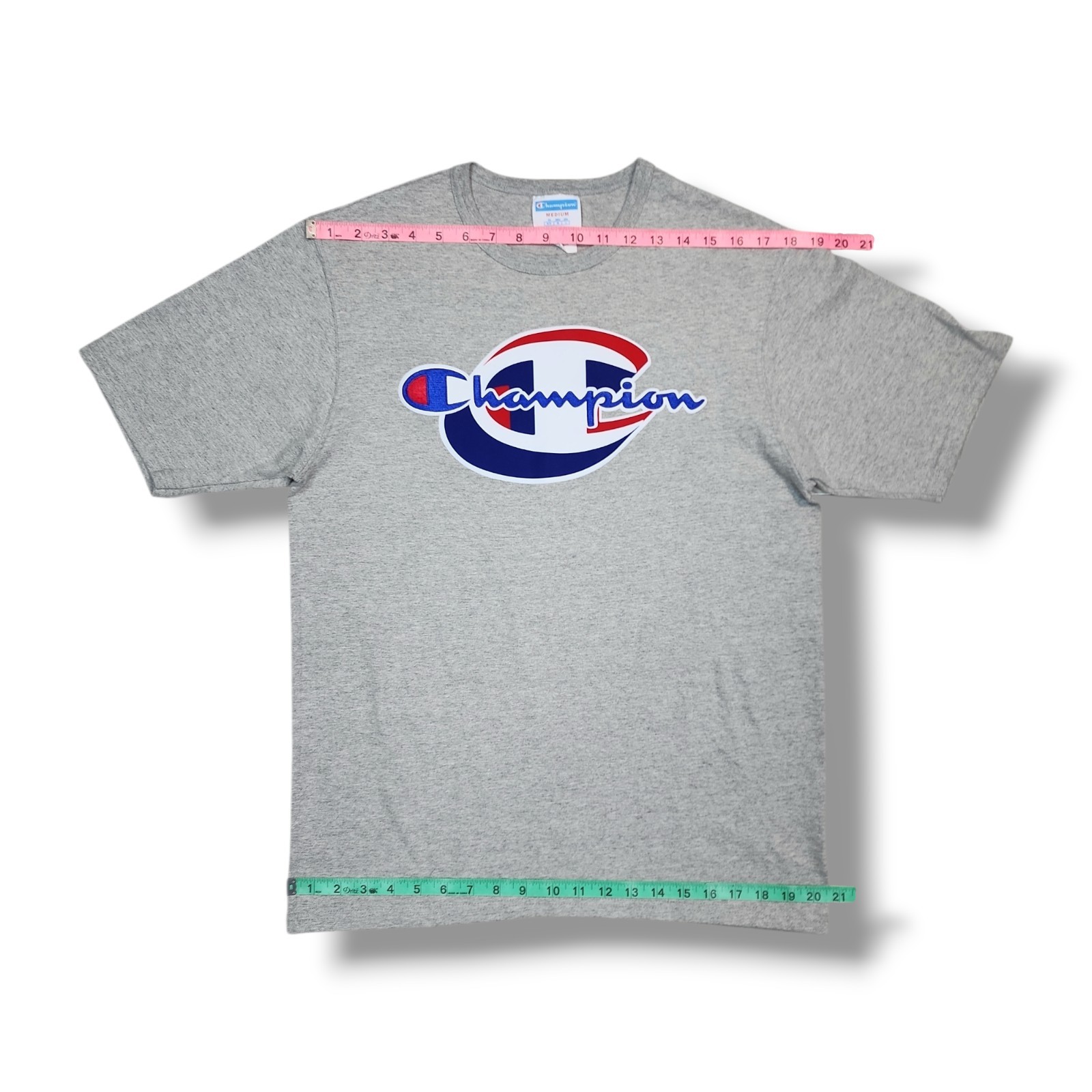 Champion Short Sleeve Crew Neck Big Logo Pullover Gray T-Shirt Men’s M