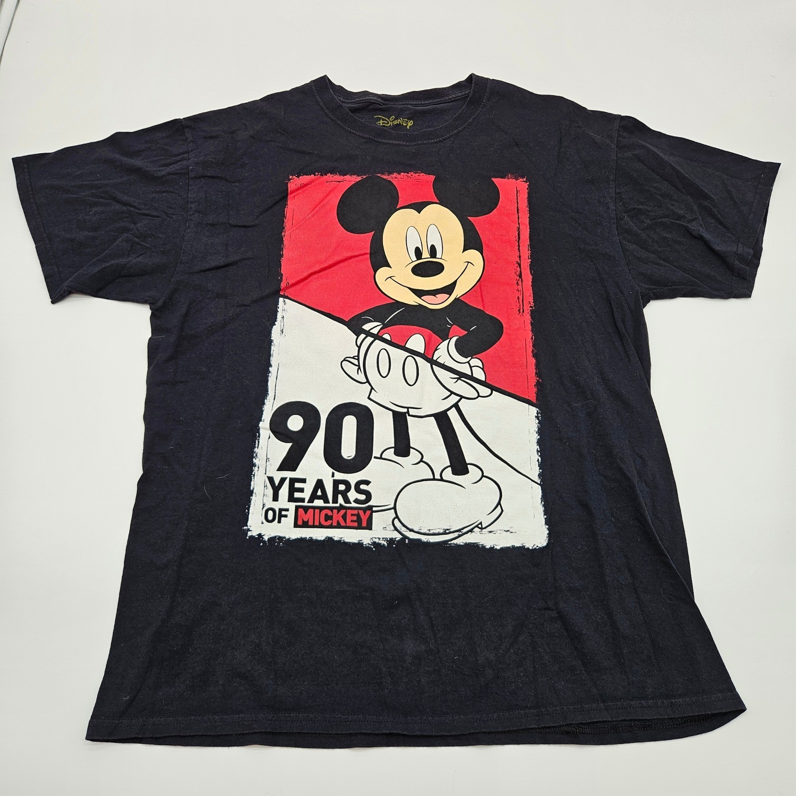 Disney Mickey Mouse 90 Years Of Mickey Graphic T Shirt Black L G