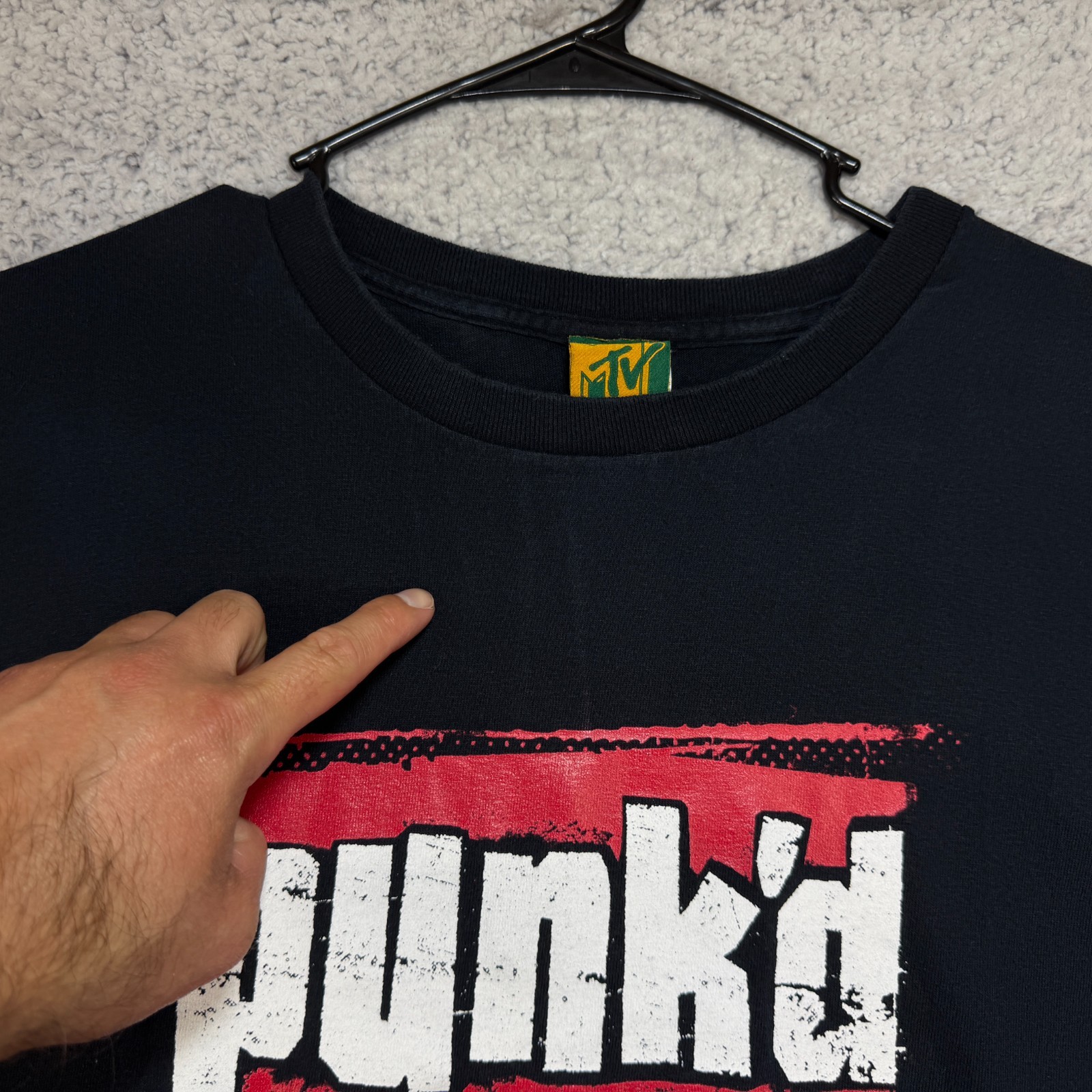 VTG The MTV Store Punk’d Logo Black Cotton Graphic T-Shirt Men’s XL