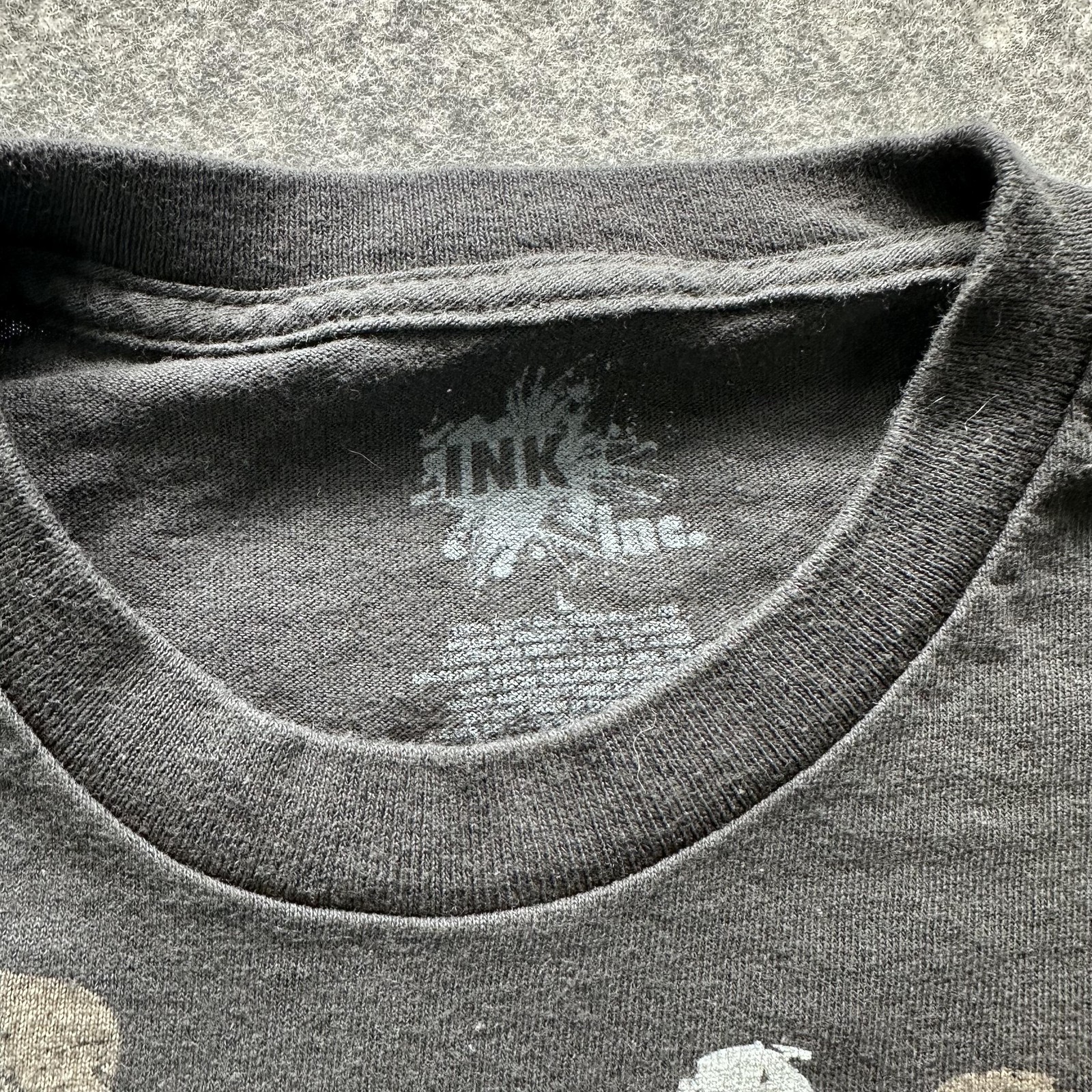 Ink Inc Shirt Mens Large Black Allover Guitar Graphic Tee Music Rock Print