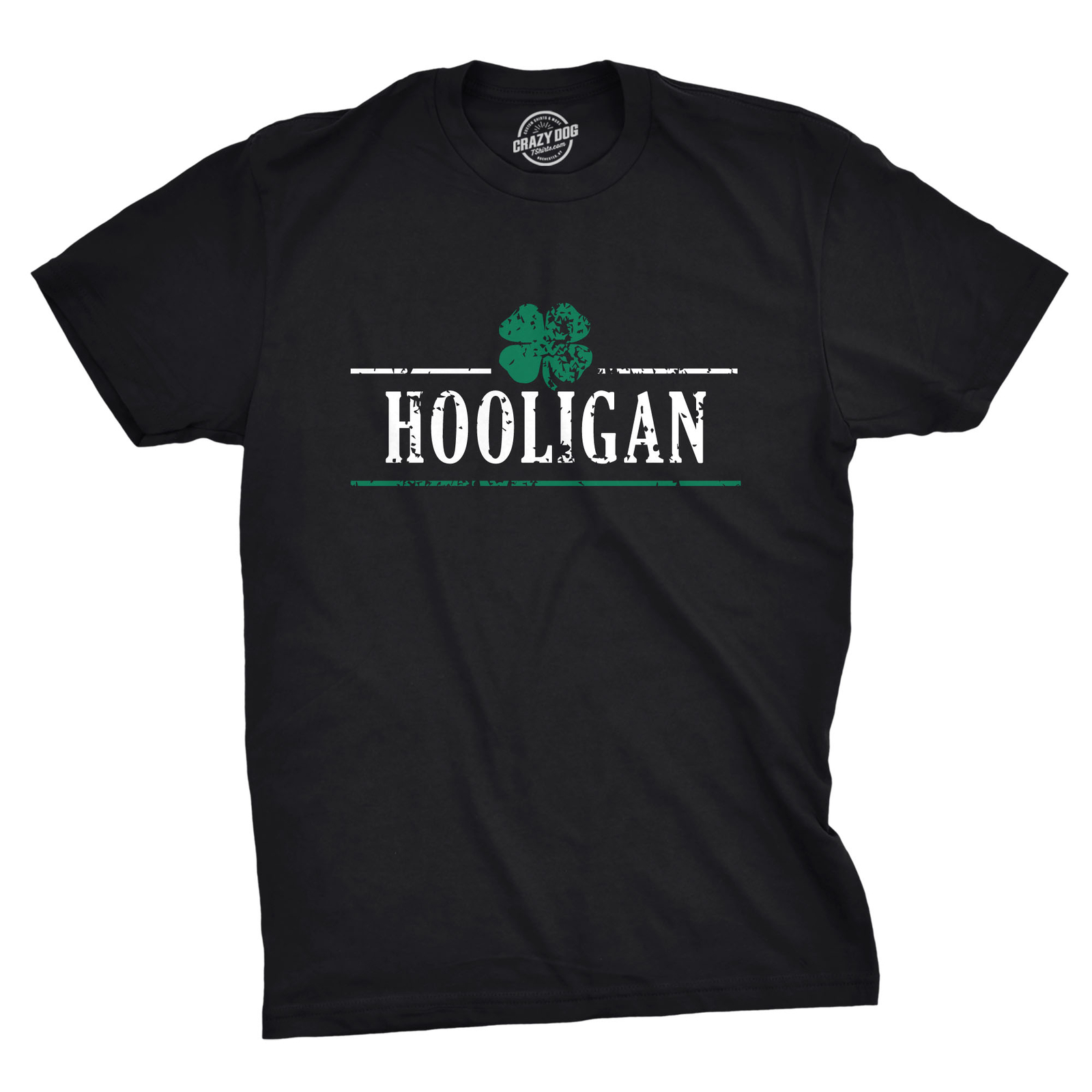 Mens Irish Clover Hooligan T Shirt Funny Saint Patricks Day Lucky Irish Tee