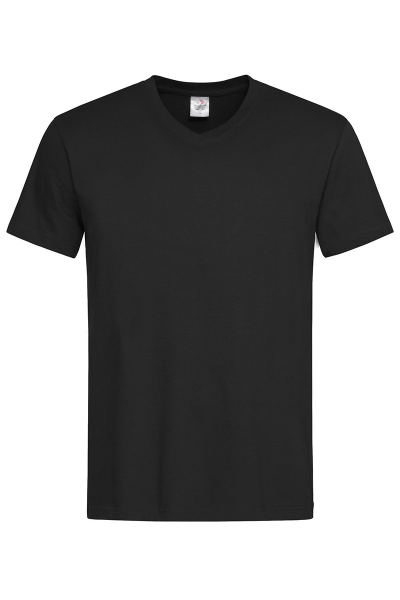 Cotton V-Neck TShirt Plain Basic Short Sleeve Stedman Vee T-Shirt Tee S-3XL