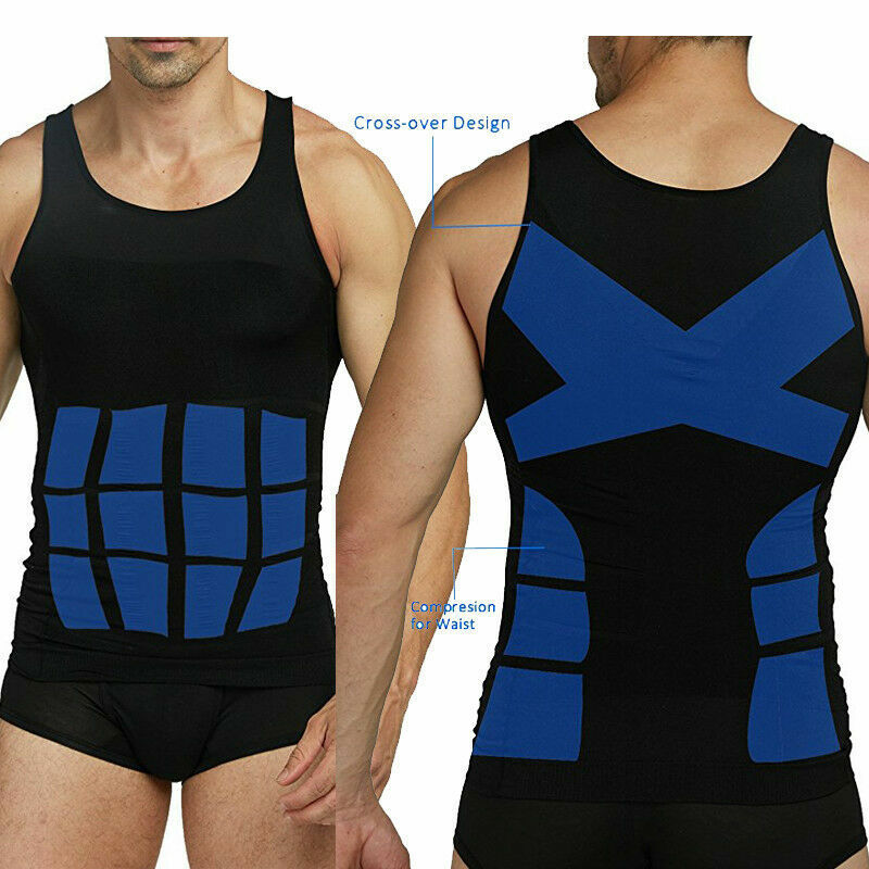 SecondSkin Men’s Shaper Cooling T-Shirt Slimming Body Shaper Compression Tops US