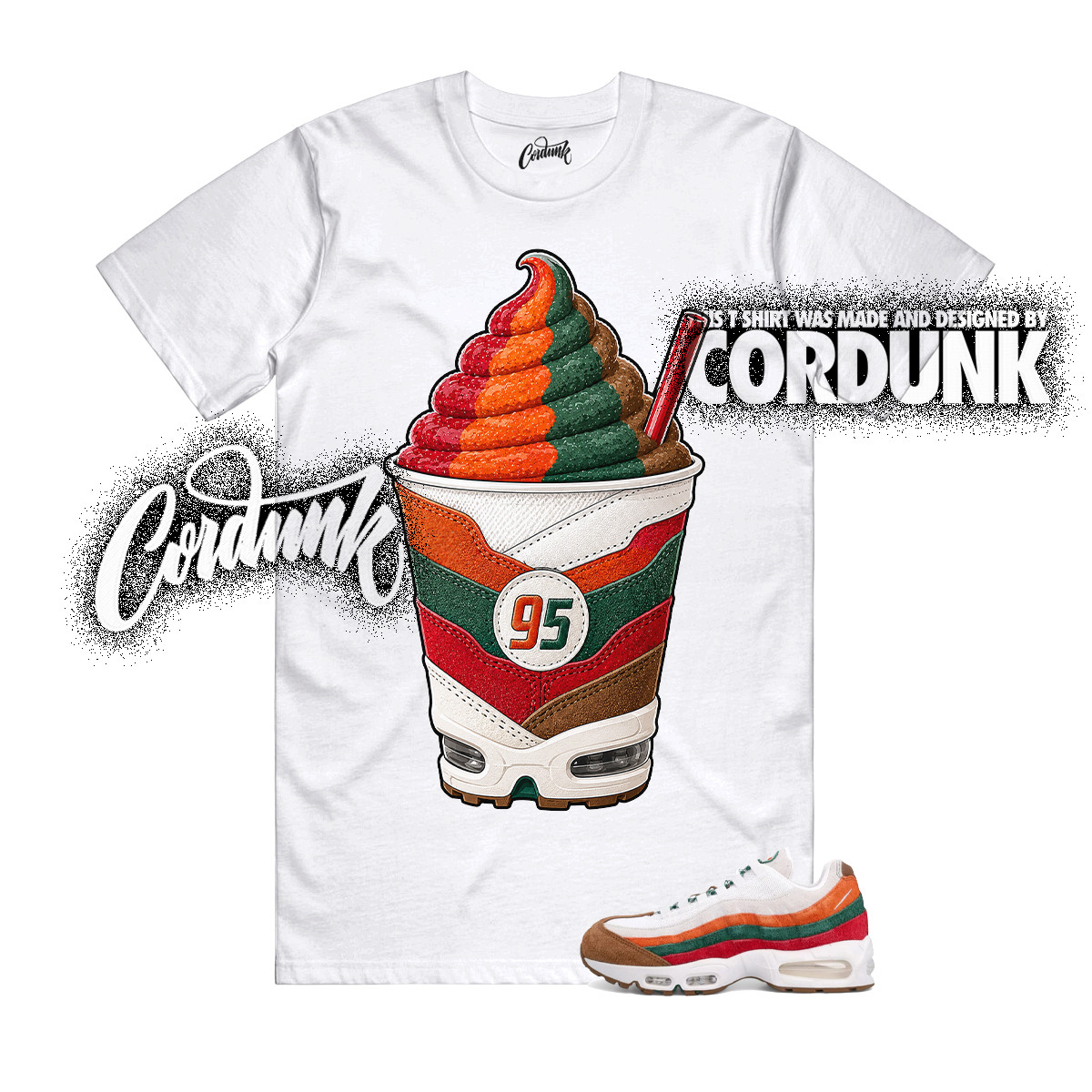 Air Max 95 Eleven Total Orange Green Gym Red Big Bubble T Shirt Match SLRP