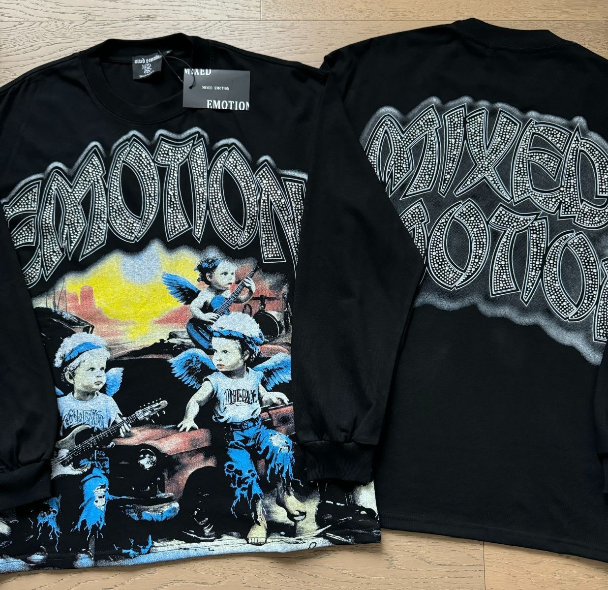 MIXED EMOTION Printed Direct-Print Long-Sleeved T-Shirt