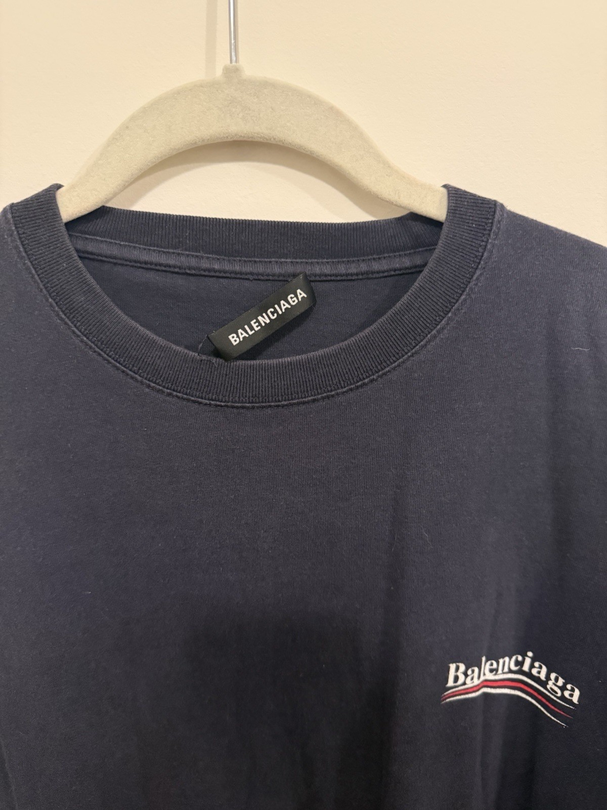 Balenciaga Navy Campaign Tshirt, Size M