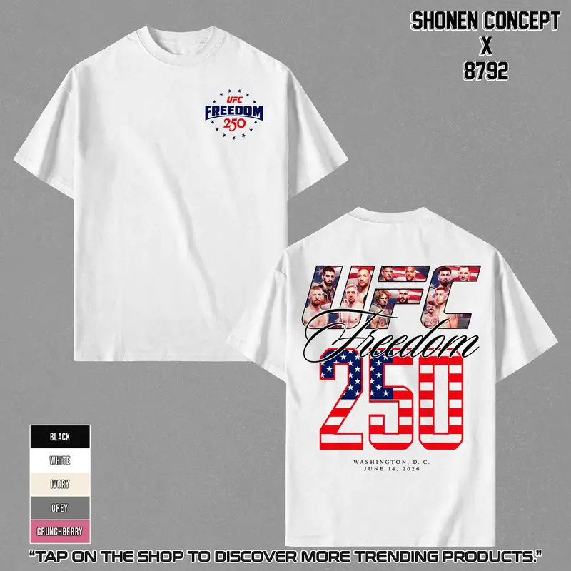 UFC Freedom 250th Anniversary T-Shirt Vintage MMA Fan Merch Bootleg USA Made