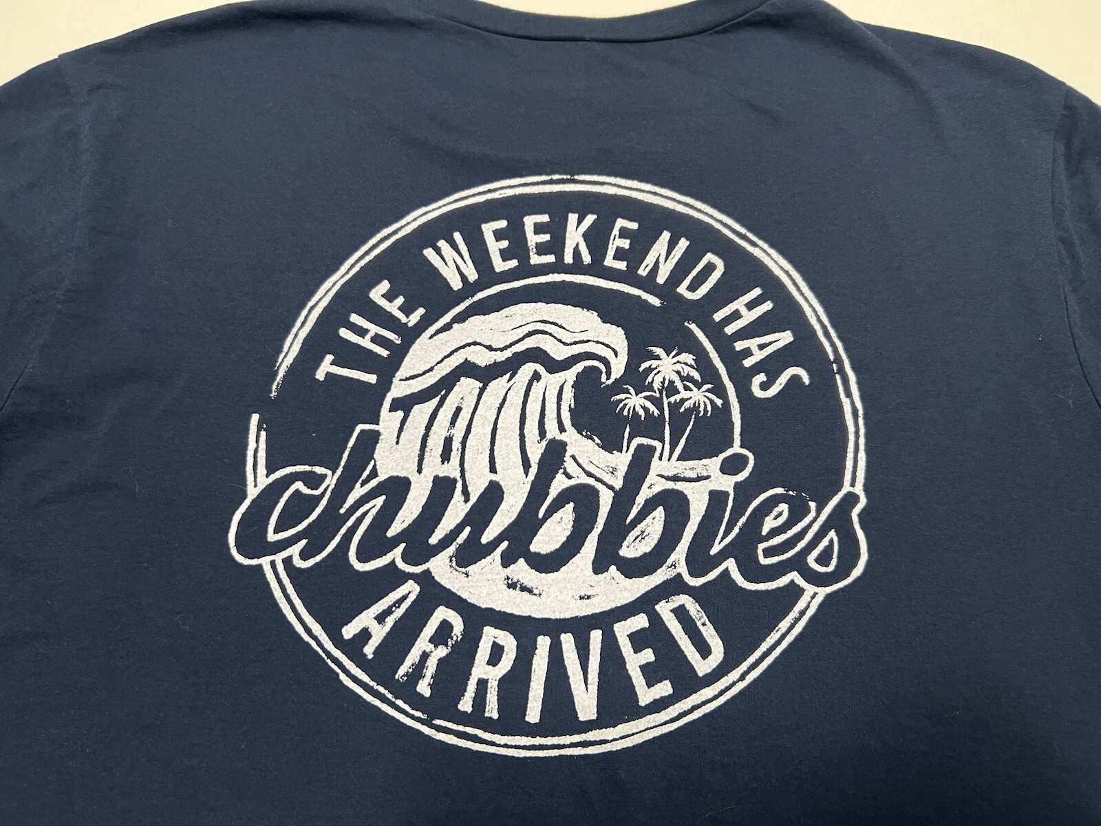 CHUBBIES The Weekend Has Arrived Men XXL Blue Short Sleeve 2 Sided T-Shirt
