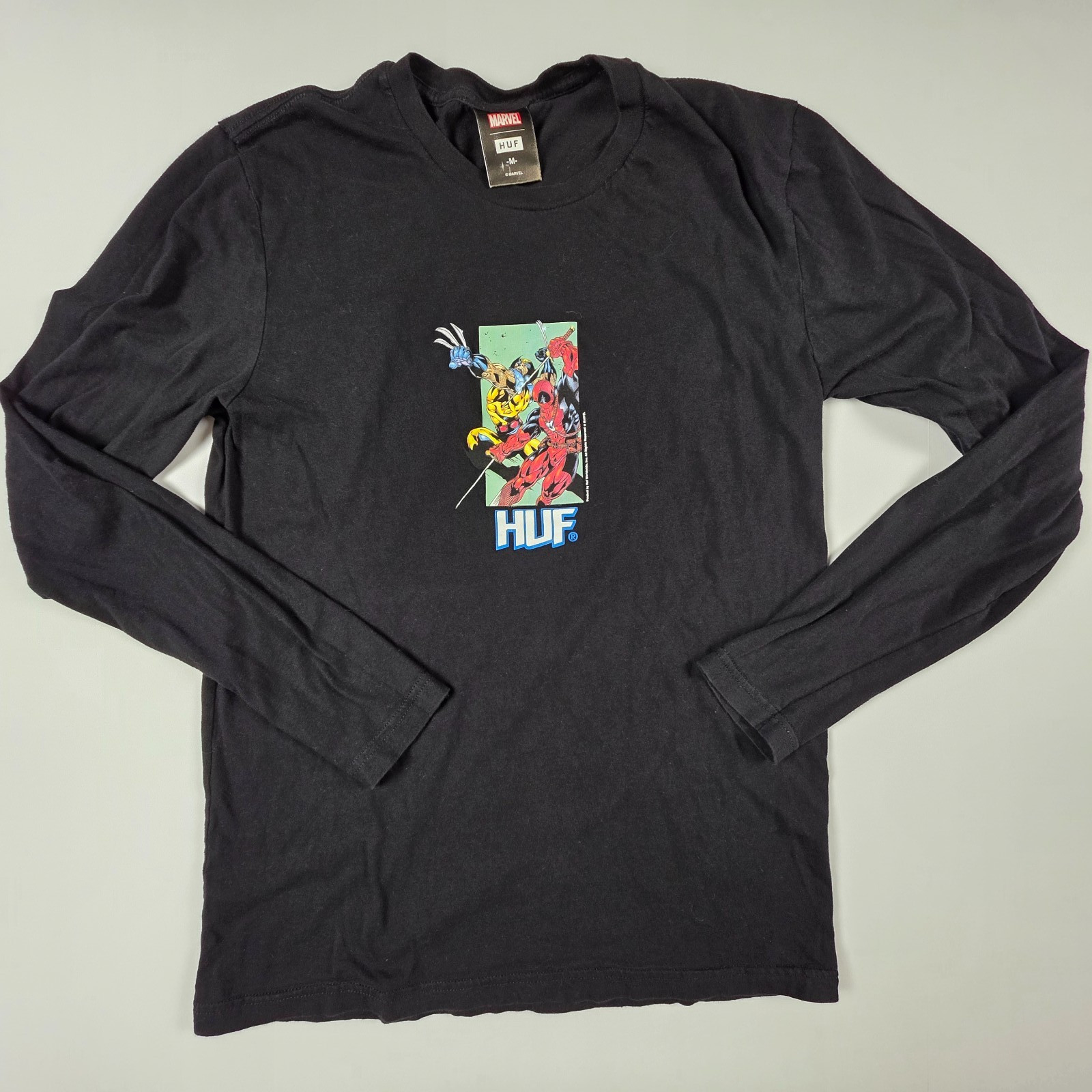 HUF x Marvel Deadpool & Wolverine Hack ‘n Slash Large Long Sleeve T-Shirt Black