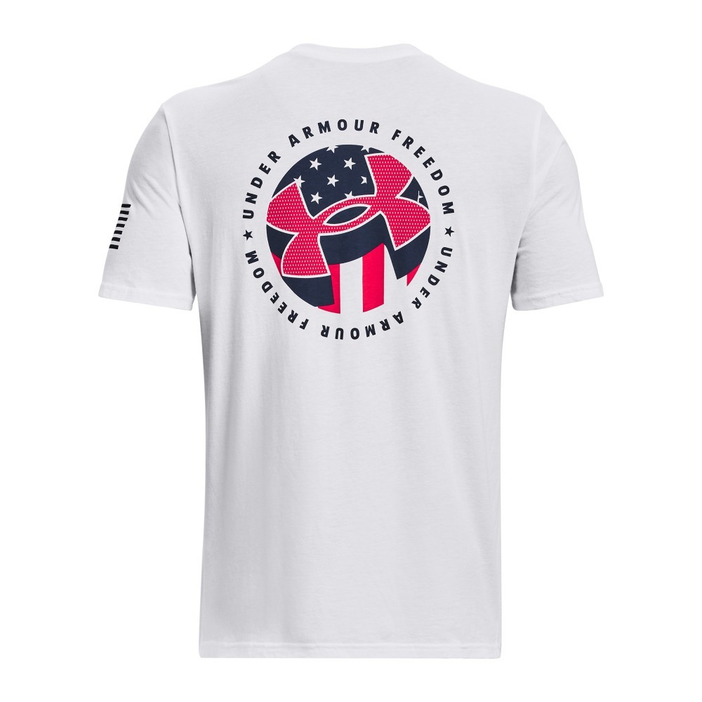Under Armour 1377067 Men’s UA Freedom Freedom Amp 4 T-Shirt, White, Medium