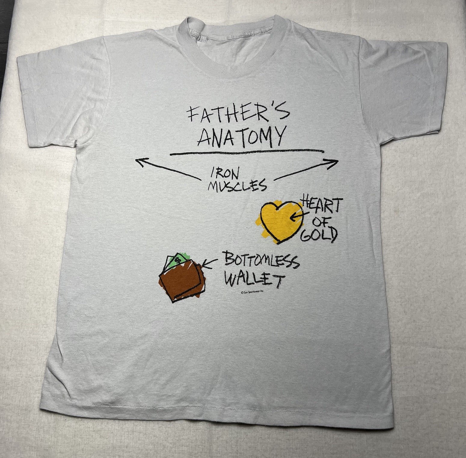 VTG 1980’s Single Stitch T Shirt Nautical Theme No Size Tag Vaporwave Neon
