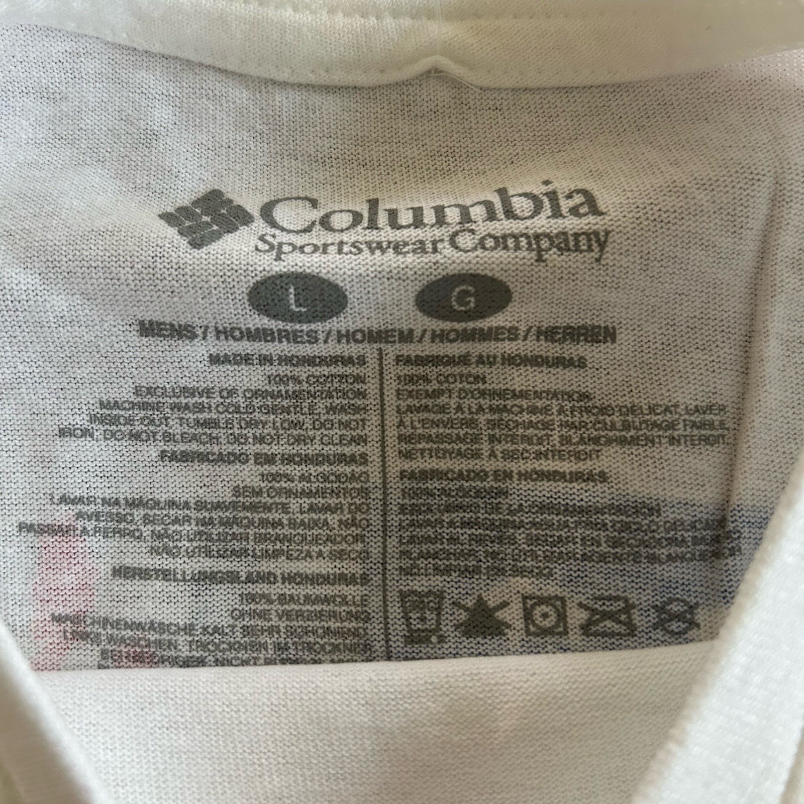 NEW Columbia Shirt Mens Sz Large White PFG Fish American Flag Fishing Outdoor