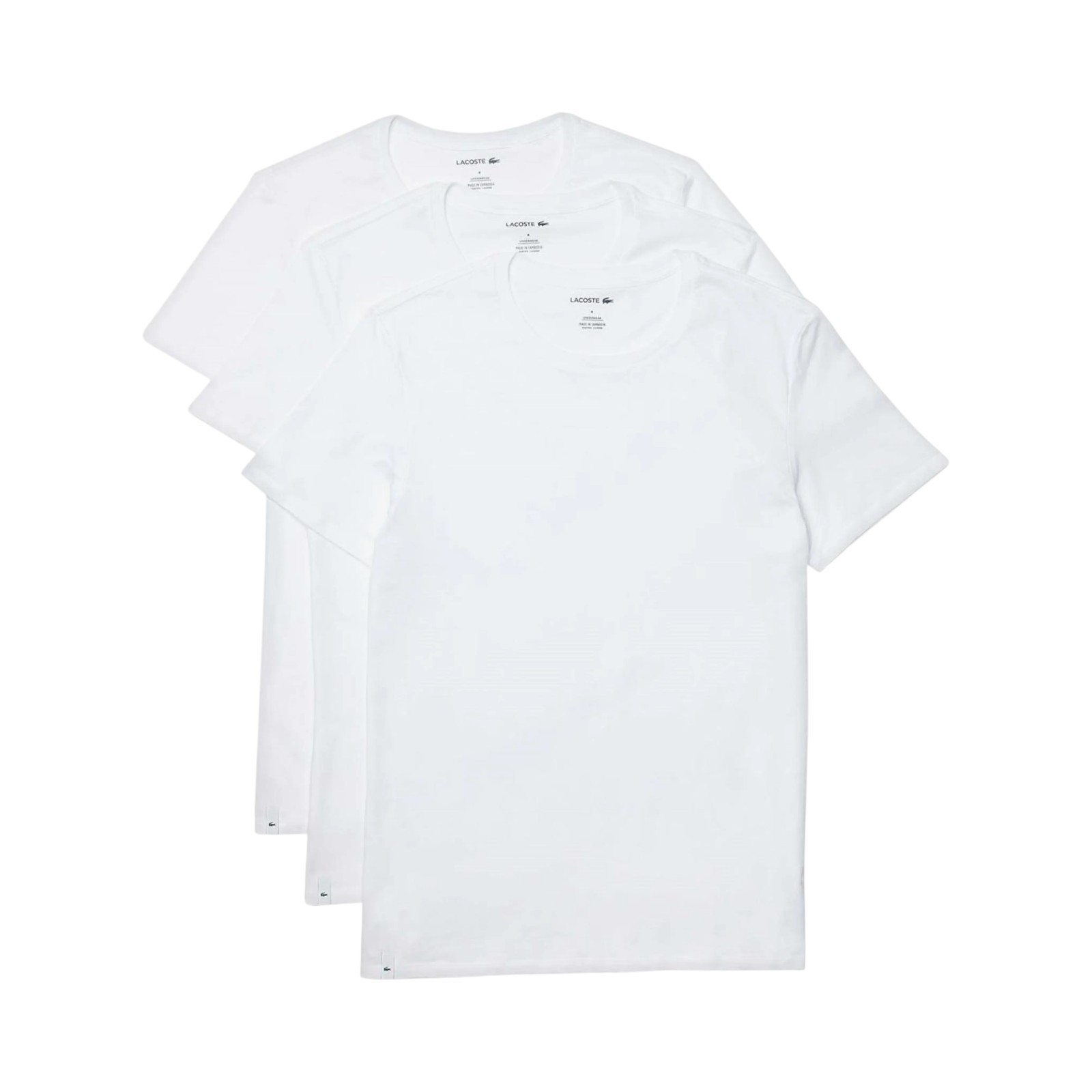 Lacoste Mens 3 Pack T Shirts White Size M L XL TH3451
