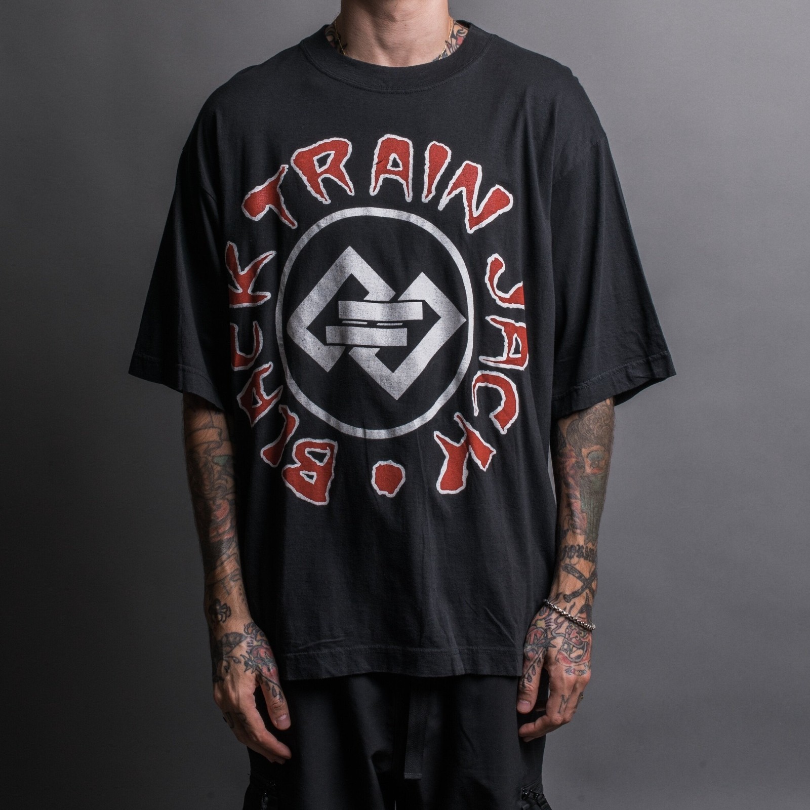 Vtg 90’s Black Train Jack Shirt Classic Style Black Unisex Tshirt S-5XL WA3457
