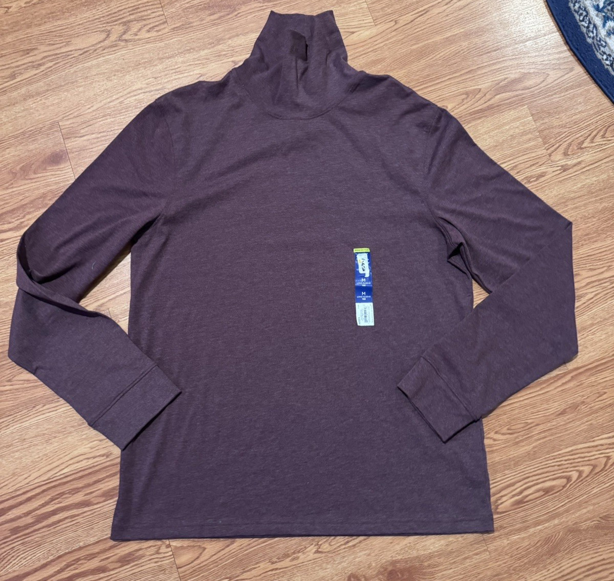Apt. 9 Premier Flex Long Sleeve Mock Turtleneck Shirt Men’s Sz Large Maroon New
