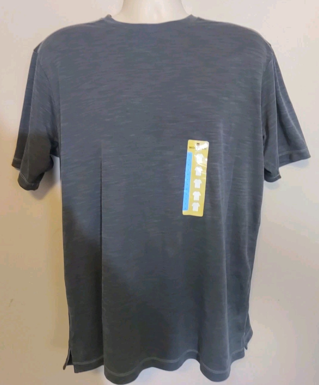 Woolrich Men Ash Grey Woven Casual Short sleeve T-shirt Size L