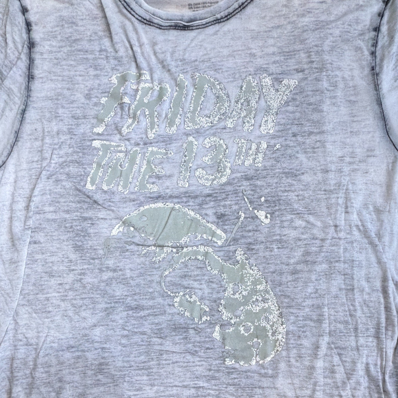 Lucky Brand Men’s Gray Friday the 13th Graphic Crew Neck Short Sleeve T-Shirt L