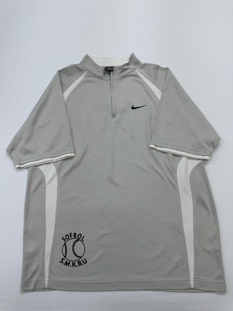 Mitchell Unisex Light Gray Pullover XL Raglan Zip Mock Neck T-Shirt
